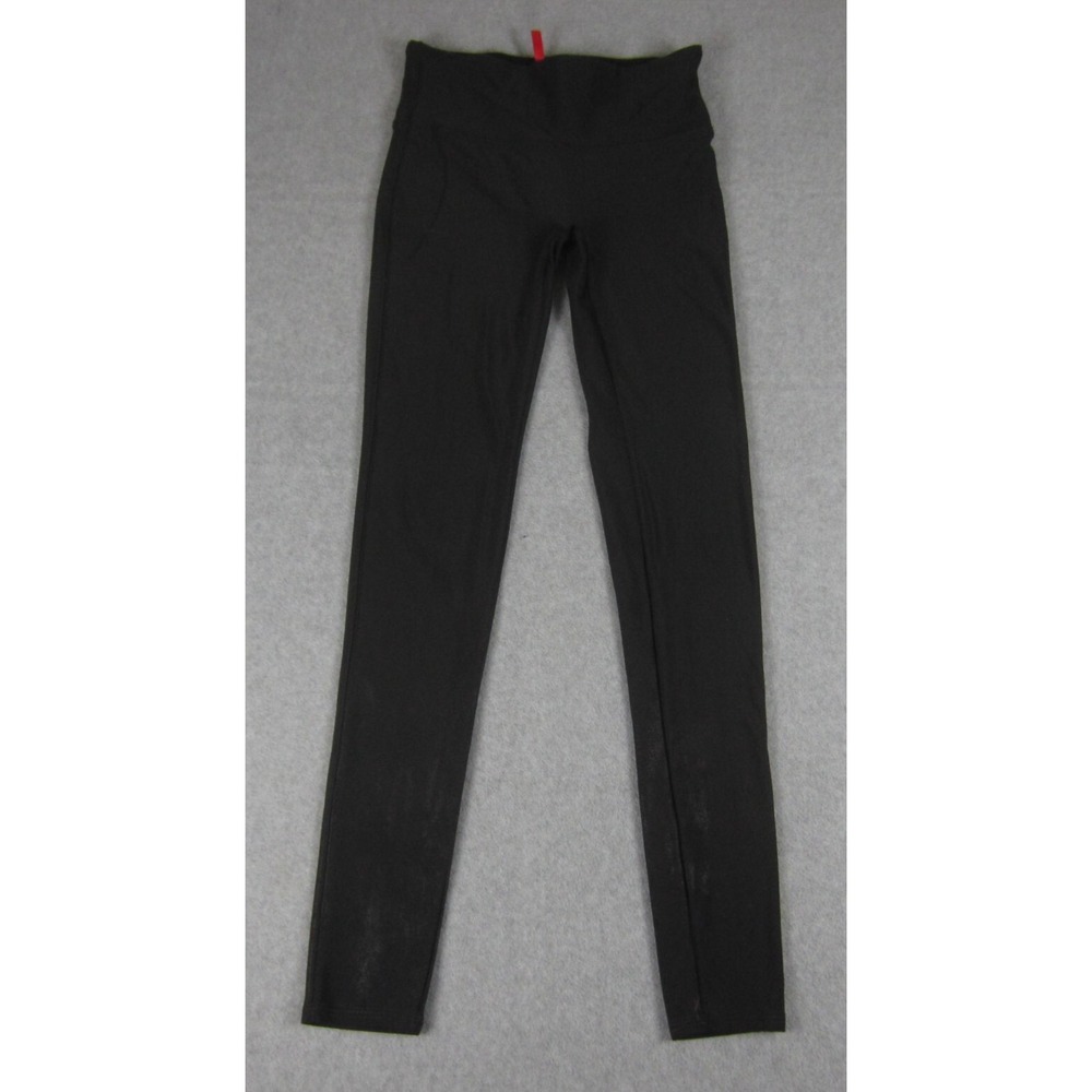 Spanx Leggings Women Small Black Metallic Shimmer Compression High Rise Athletic